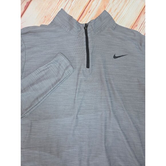 Nike Mens Dri-Fit Quarter-Zip Long Sleeve Pullover Shirt Large Gray - Picture 4 of 7
